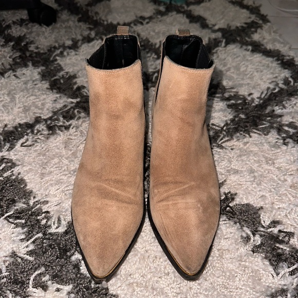 Marc Fisher Yale Pointy Toe Chelsea Bootie in Taupe - Picture 3 of 6